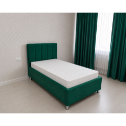 Pat tapițat pentru copii Line verde smarald 90×200 cm A-21